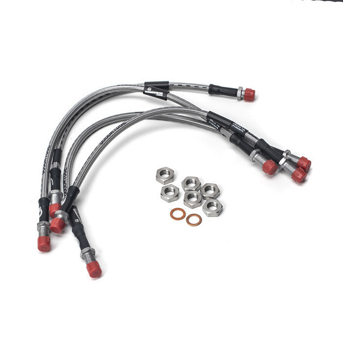 Stainless Flex Brake Lines Defender 1999 04 Non ABS Standard Length