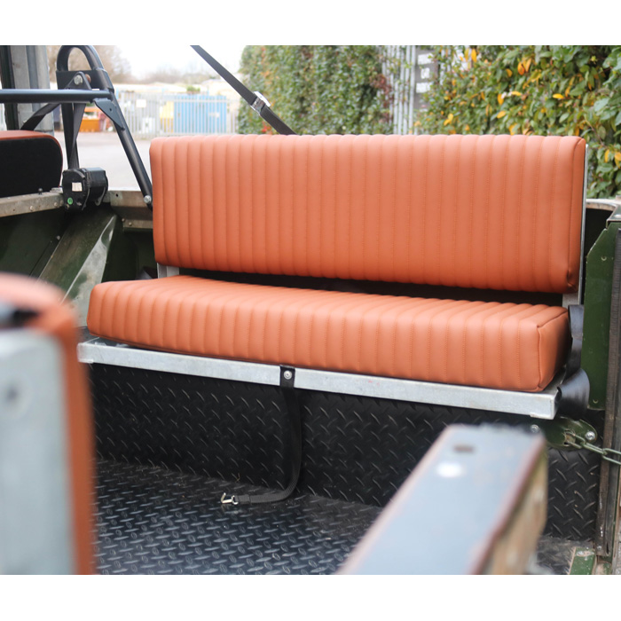 Rear Side Bench Seat Vinyl Classic Fluted Oxford Tan For Defender