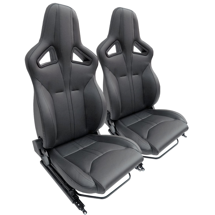 Elite Sports Seats - Black Leather w/ Black Stitching EXT340-BLB ...