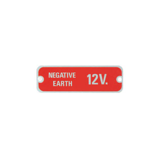 Label - Negative Earth 12V