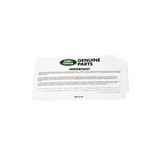 Label "Genuine Parts..." RRC, Discovery I & II