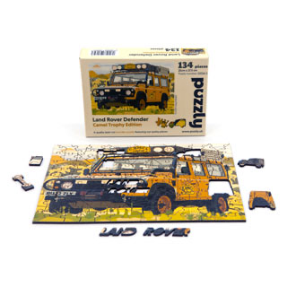 Puzzle 134 Piece Wooden Land Rover Defender Camel Trophy